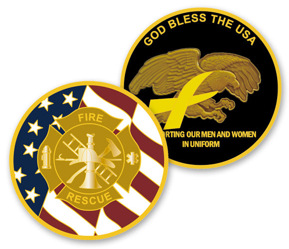 Firefighter Healing Heroes Coins – 10-Pack + 3 Bonus Coins for Group Giving